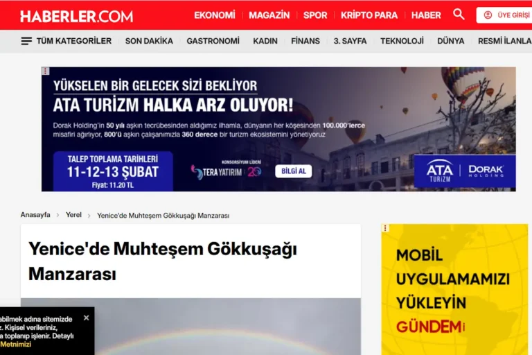 Yenice’de Muhteşem Gökkuşağı Manzarası